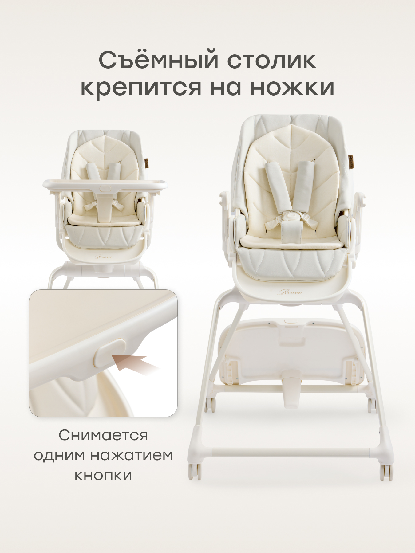 Стульчик для кормления Happy Baby ROMEO белый - фото 11