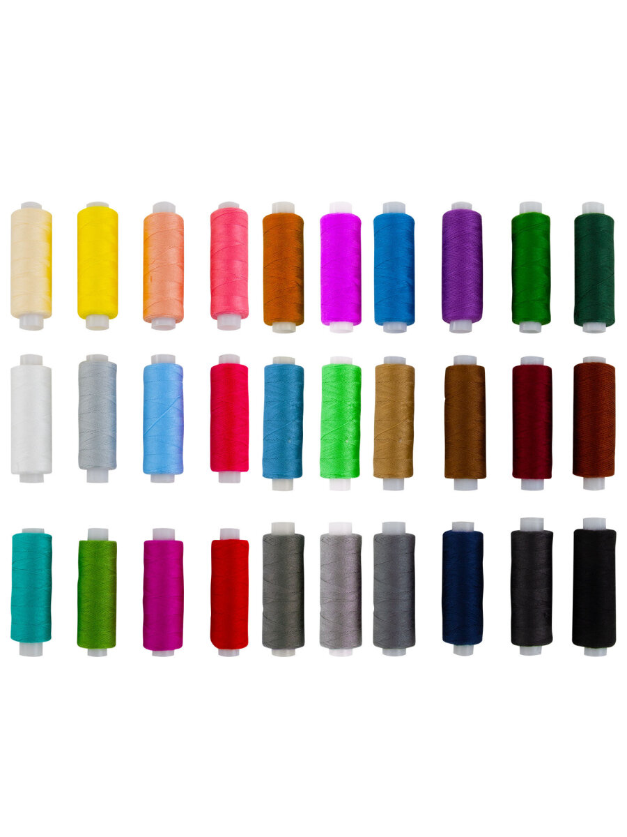 Нитки для шитья Develia армированные 40/2 200 м швейный набор 30 цветов с иголками - фото 4