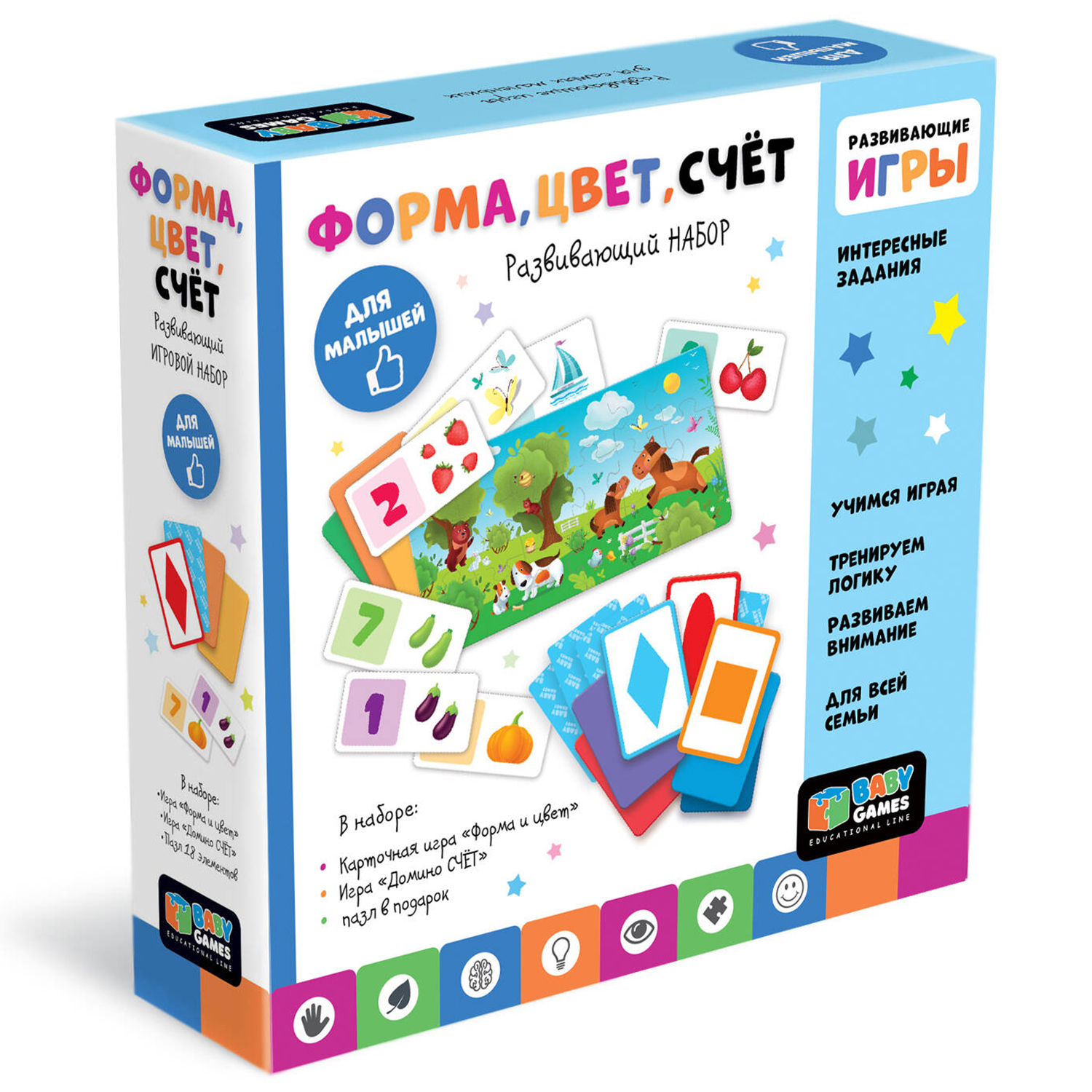 Настольная игра ORIGAMI Форма цвет счёт домино - фото 3