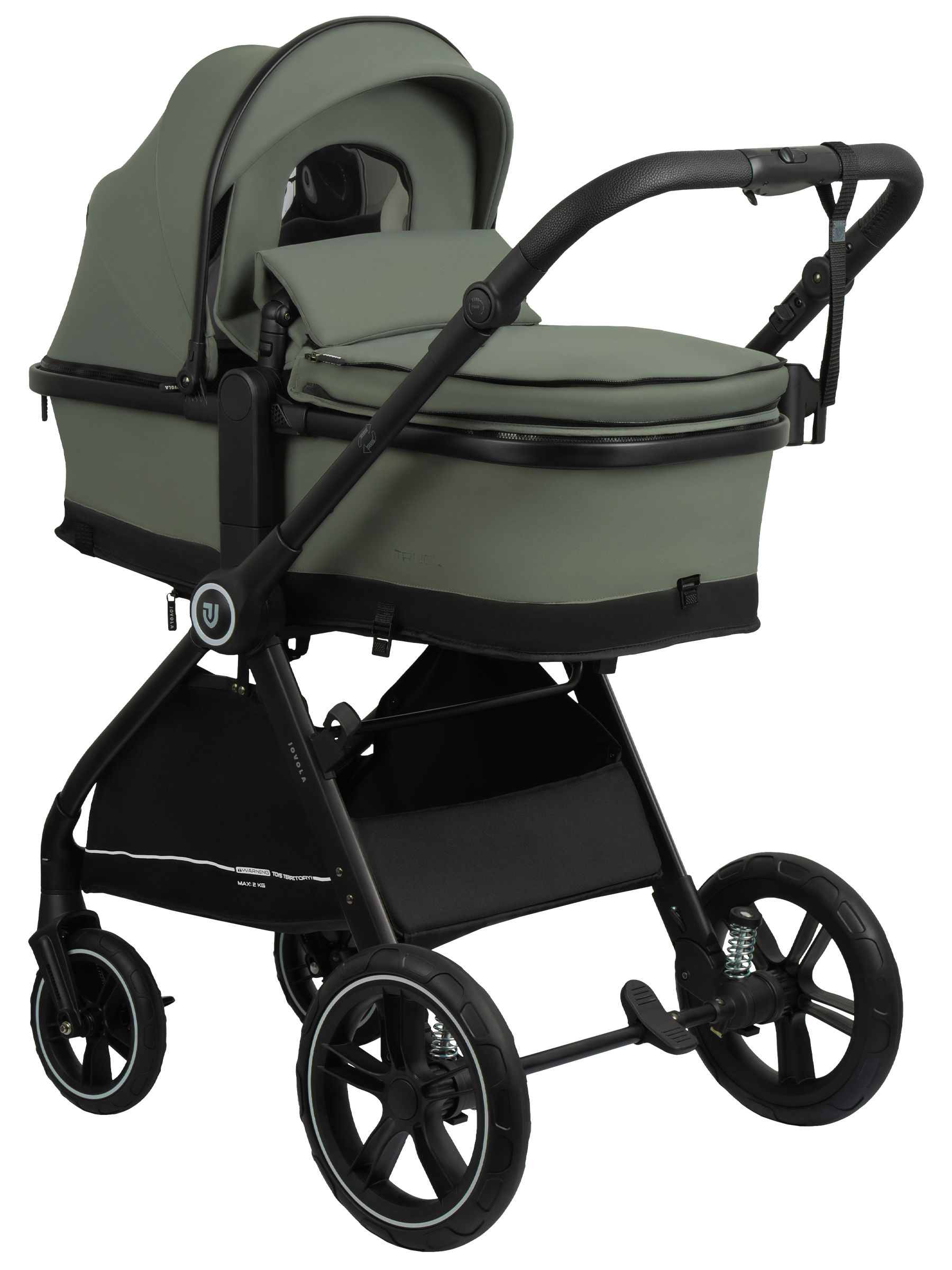 Коляска трансформер JOVOLA Truck, перекидная ручка зеленый - фото 2