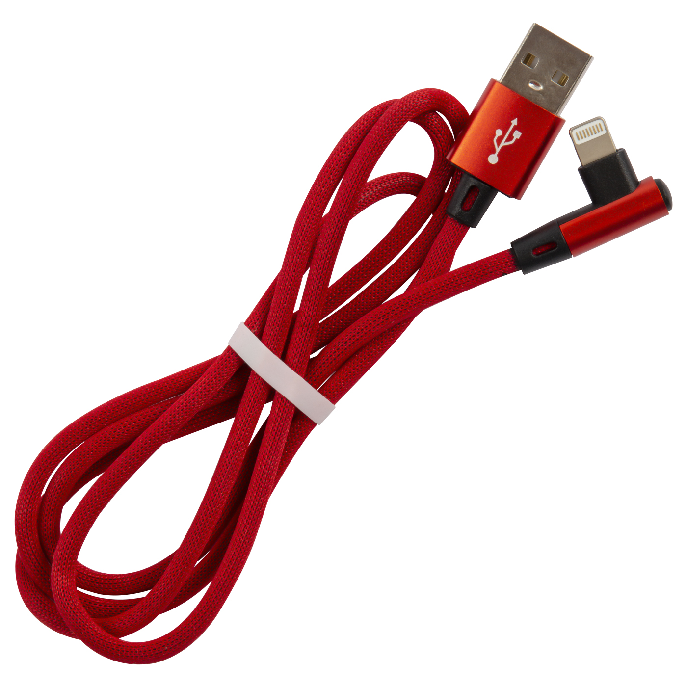Дата-кабель RedLine USB - 8 – pin для Apple L-образный красный - фото 1