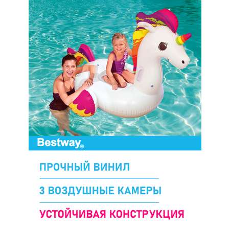 Игрушка для катания верхом Bestway Надувной единорог для взрослых 224х164 заплатка