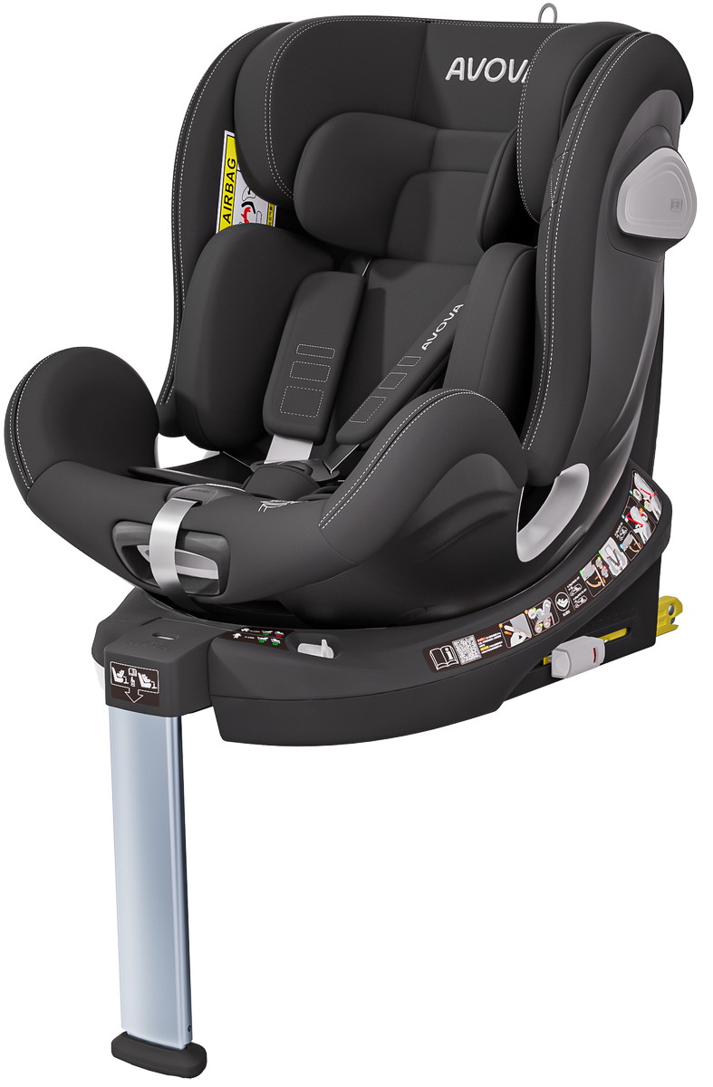Автокресло Avova Swan Fix i-size Isofix 0+/1/2 (0-25 кг) черный - фото 1