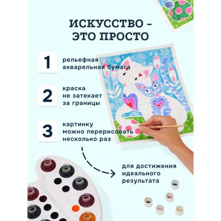 Набор для рисования SentoSphere Кошки акварель