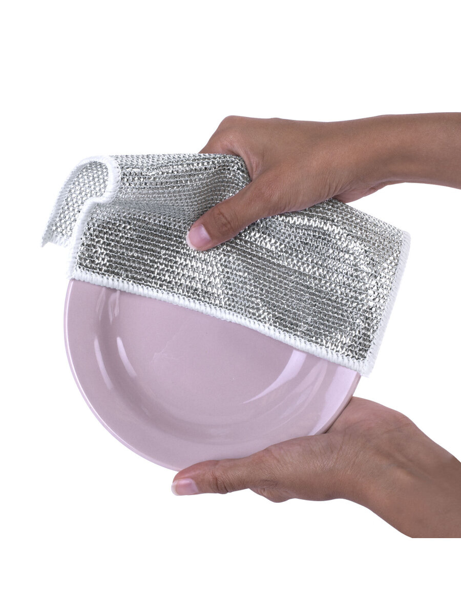 Тряпка скрабер Лайма для мытья посуды кухонная металлическая набор 10 штук - фото 13