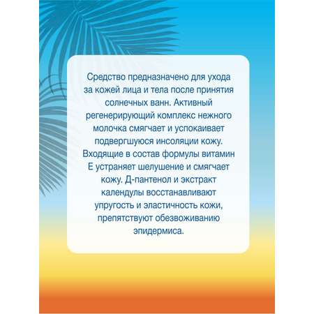Молочко floresan после солнца от ожогов 125 мл