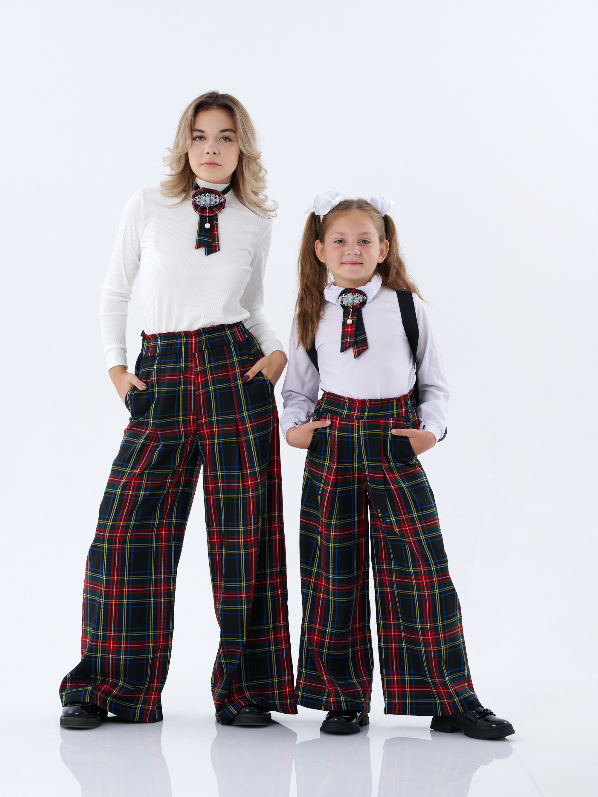 Брюки КрутышОк Т-051 черный, зеленый клетка - фото 9