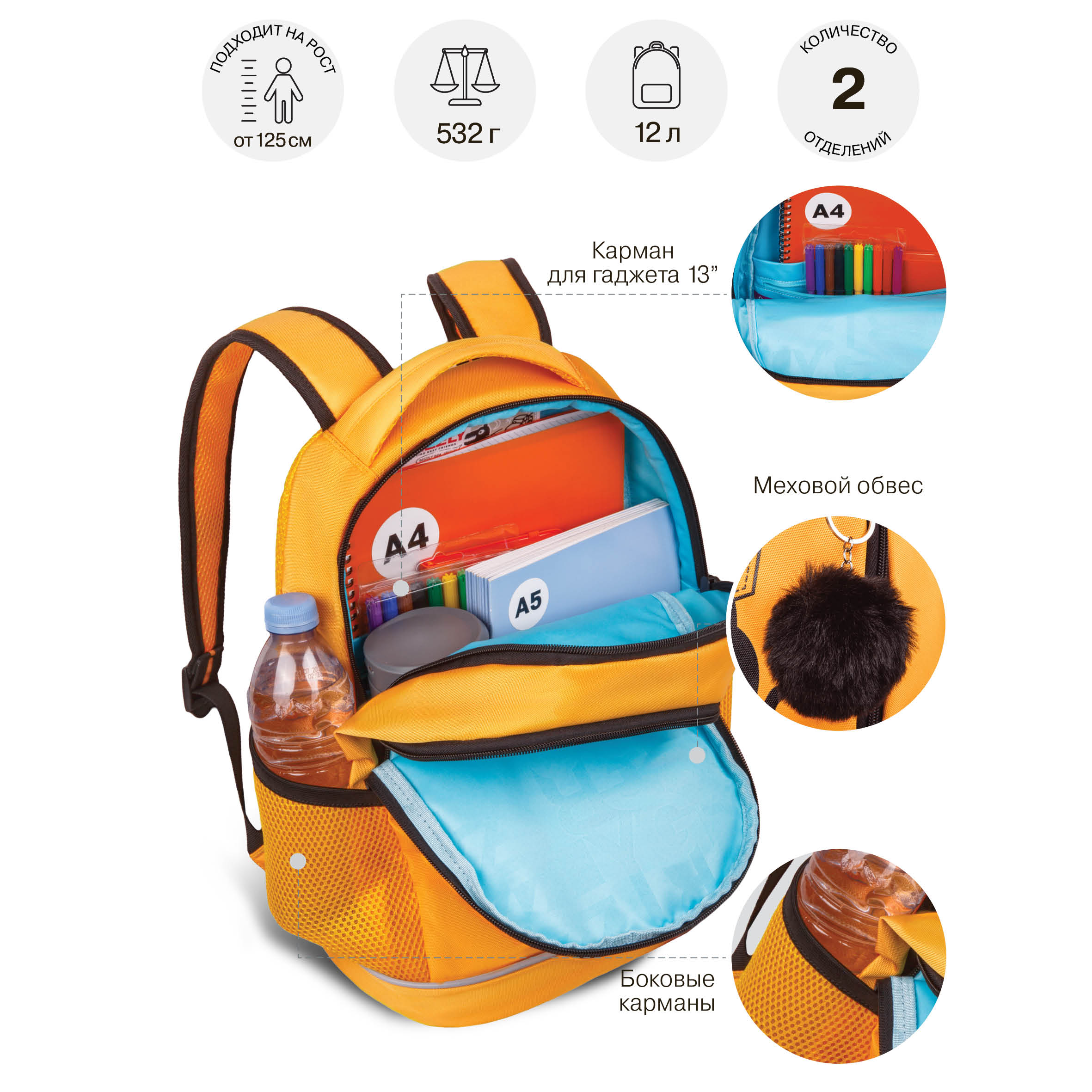 Рюкзак Grizzly для девочки - фото 7