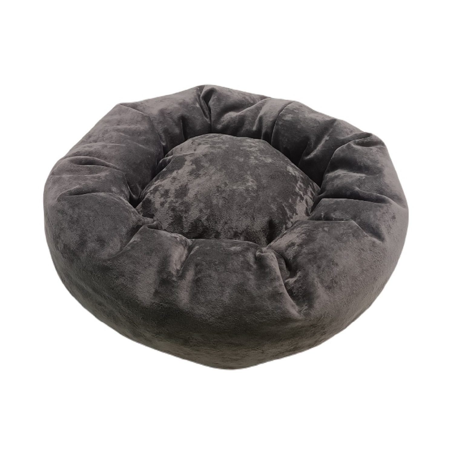 Лежанка для животных Homepet Plush ватрушка 52*52*14см Графит - фото 1