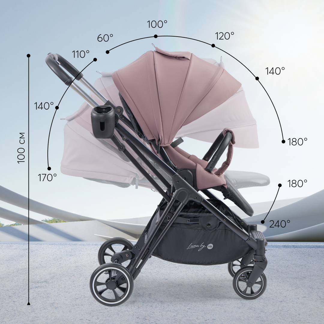 Коляска прогулочная Happy Baby Luna розовый - фото 13