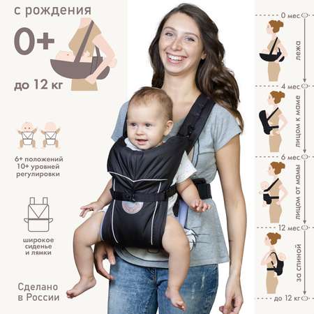 Рюкзак-кенгуру Чудо-чадо «‎BabyActive Simple» черный