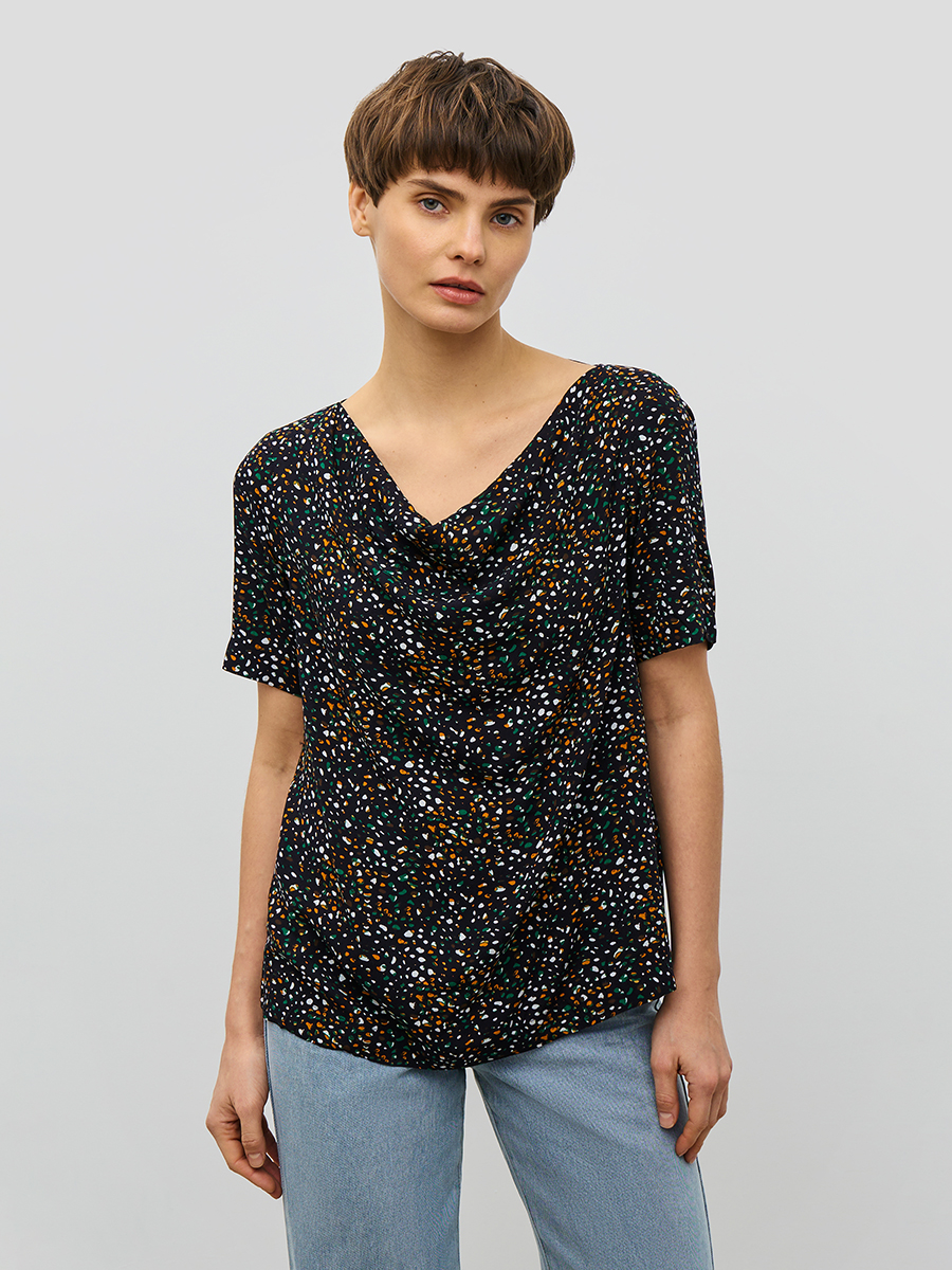 Блузка Baon B1923018/DARK NAVY PRINTED - фото 1