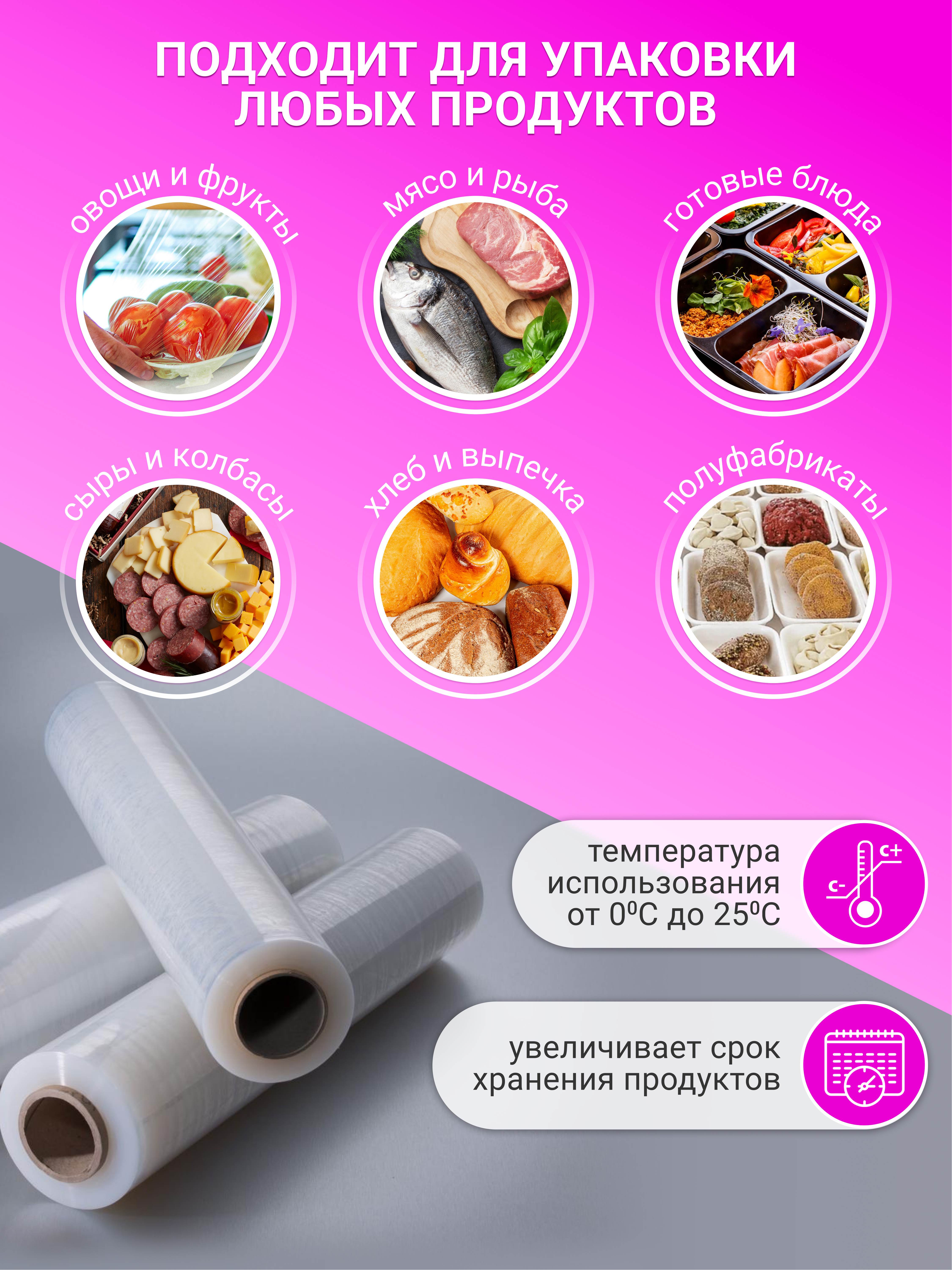 Пленка пищевая в рулоне PRO Cleanly, плотная стрейч пленка для обертывания тела и тату, 450 метров, ширина 45 см, 10 мкм - фото 3