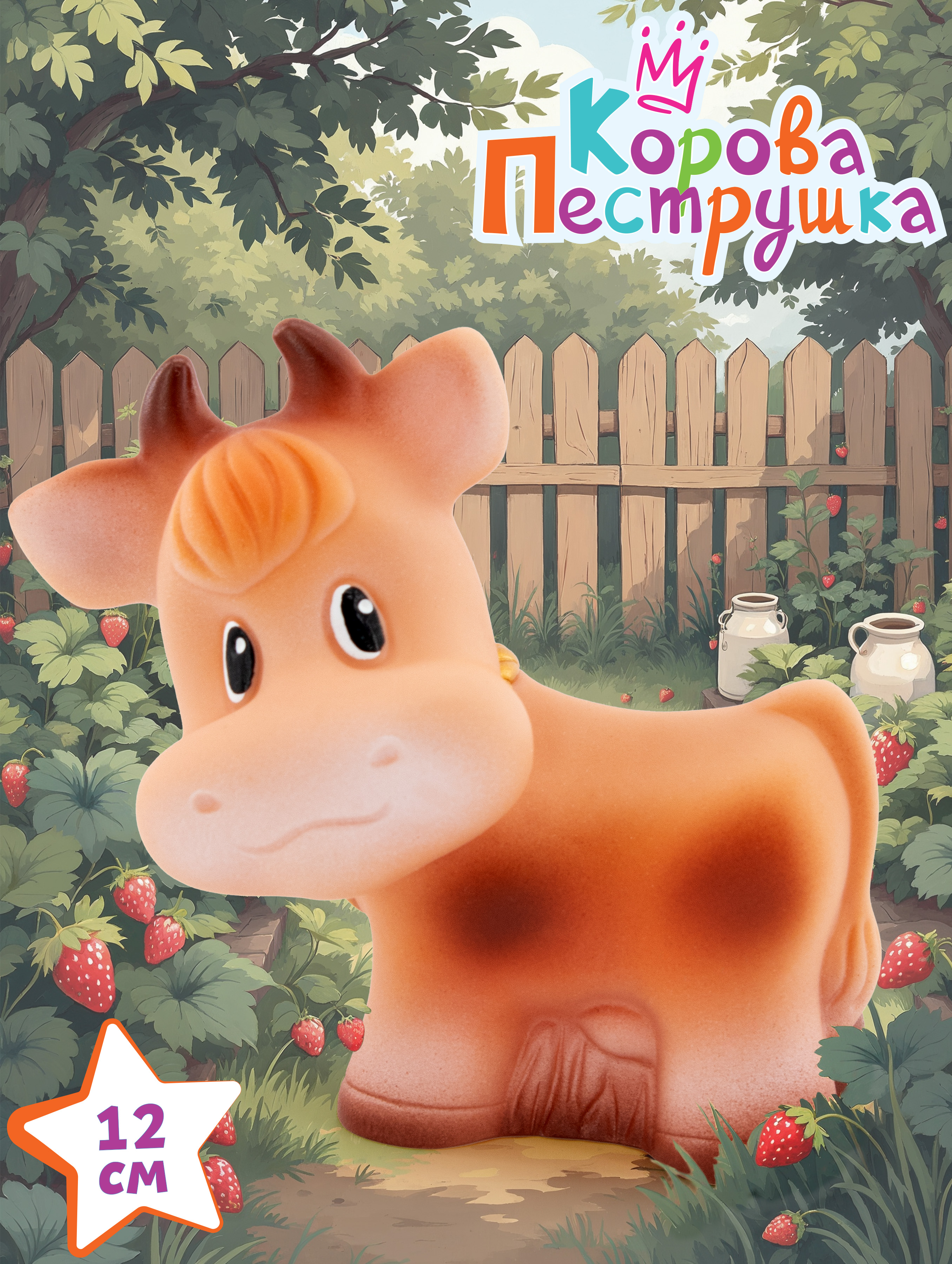 Игрушка Огонек крова Пеструшка 12 см - фото 1