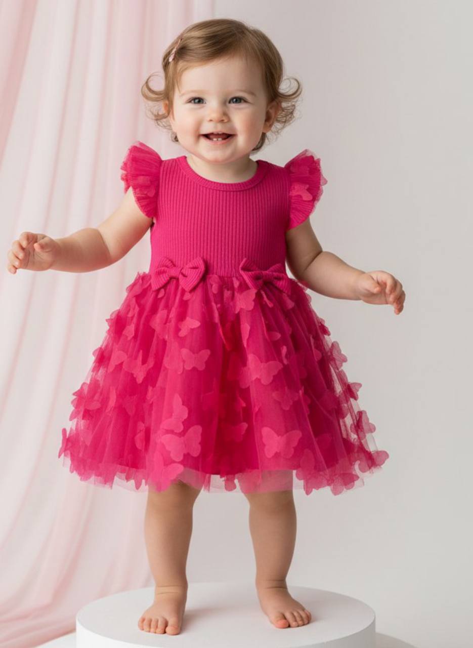 Изображение товара Платье для новорожденных Sladusiki 98 фуксия для праздников и фотосессий