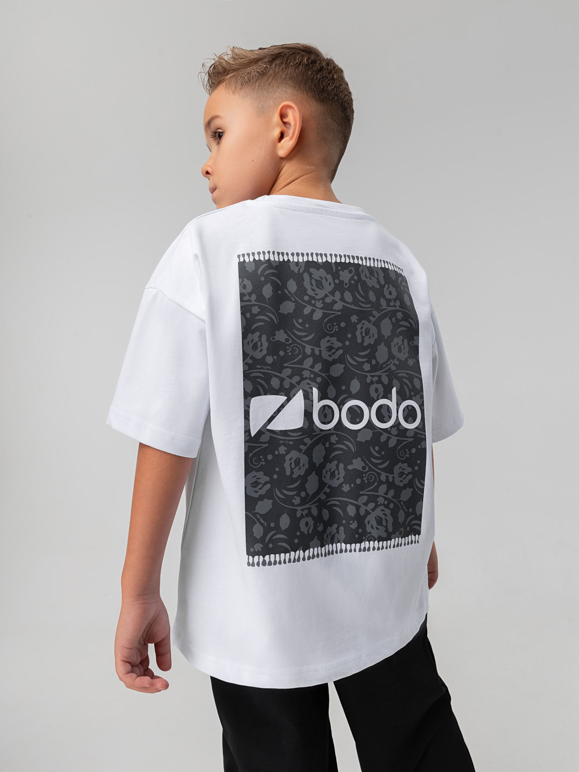 Футболка Bodo 4-460MU_белый (темно-серый) - фото 1