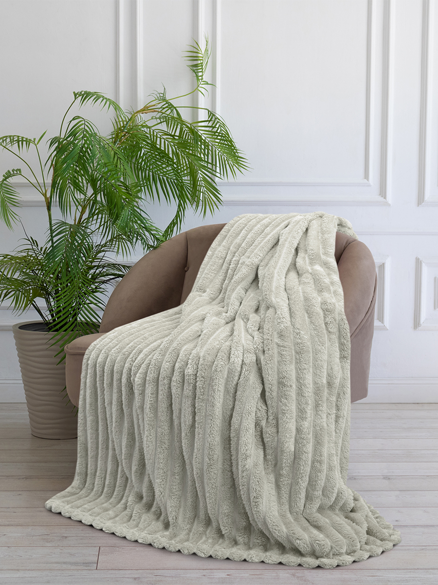 Покрывало BRAVO Волна светло-серый 200 x 220 см велсофт - фото 5