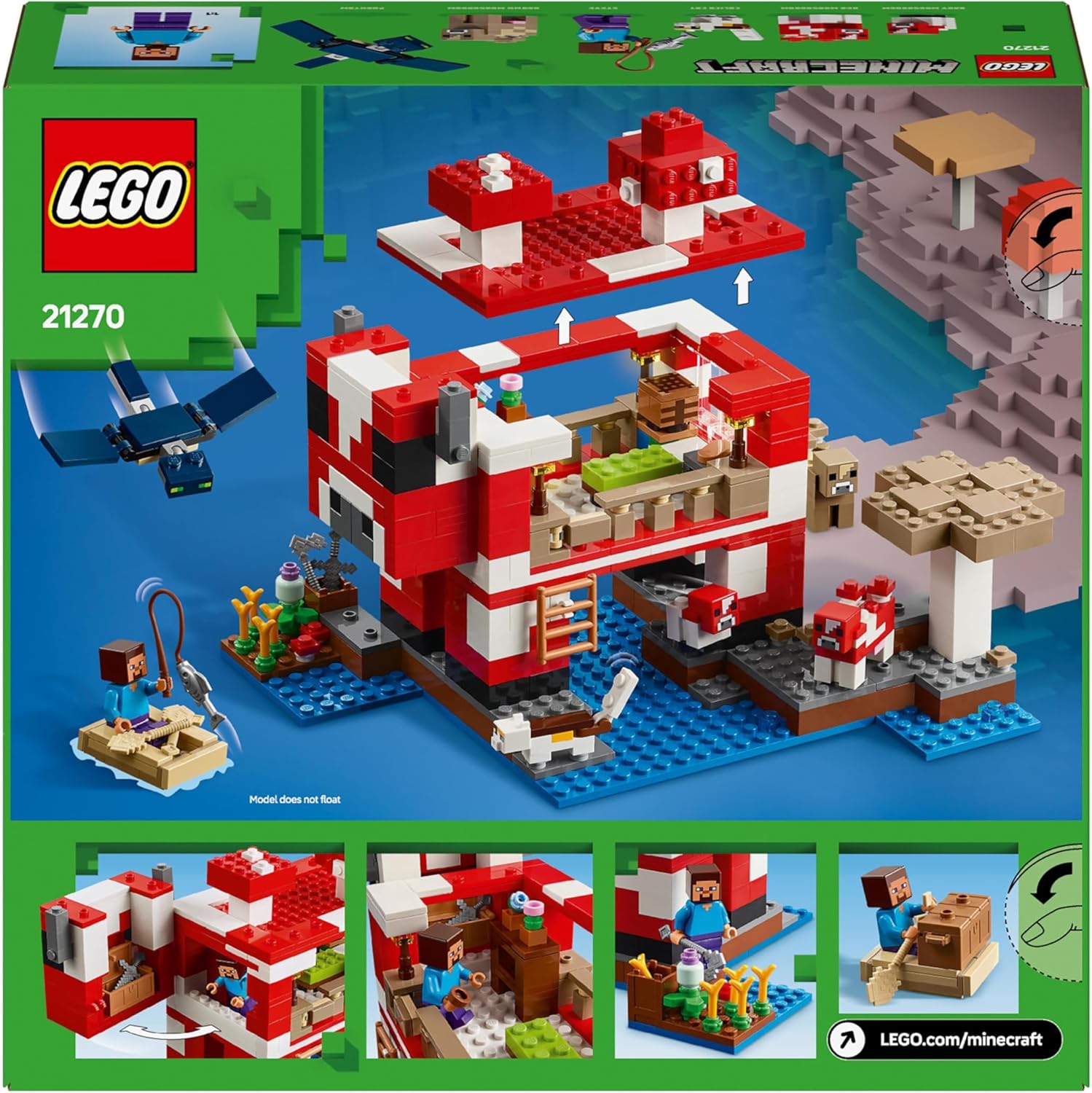 Конструктор LEGO Minecraft Грибной дом блочный - фото 6