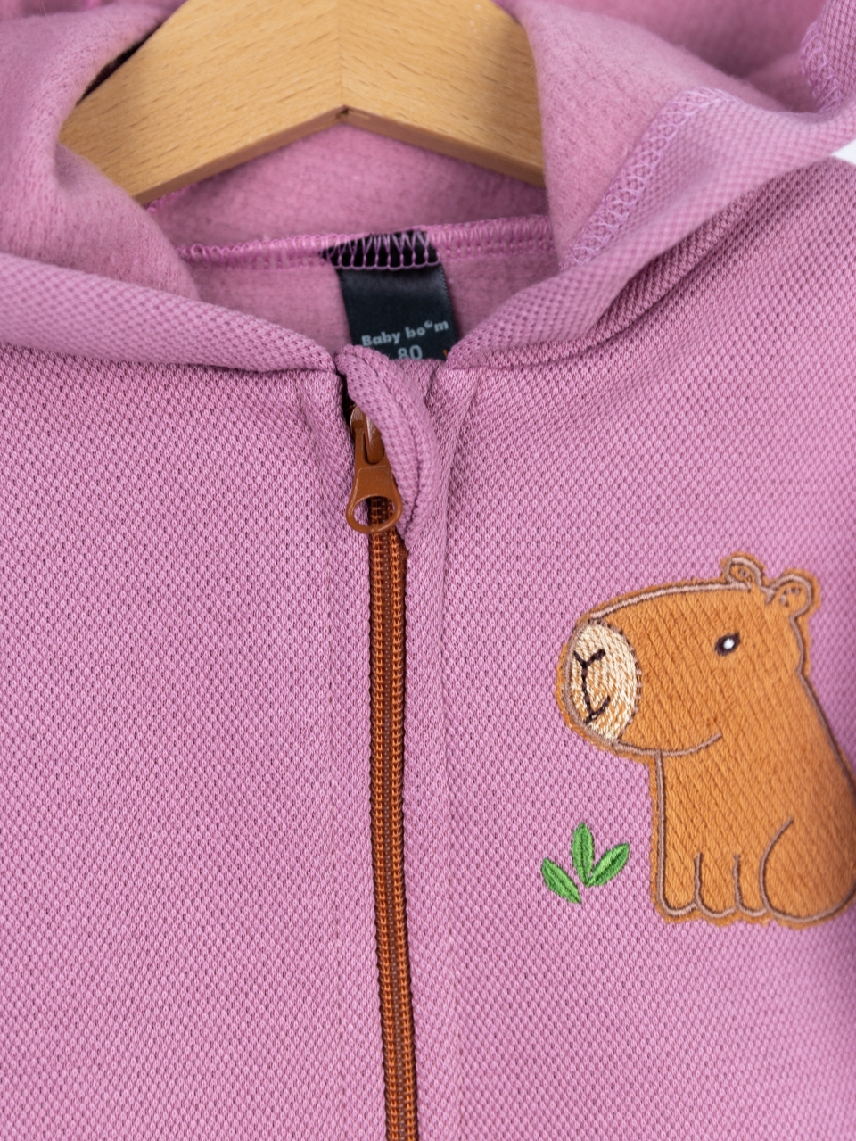 Костюм Baby boom КД573/3-Ф пике аппликация капибара сух.роза - фото 4