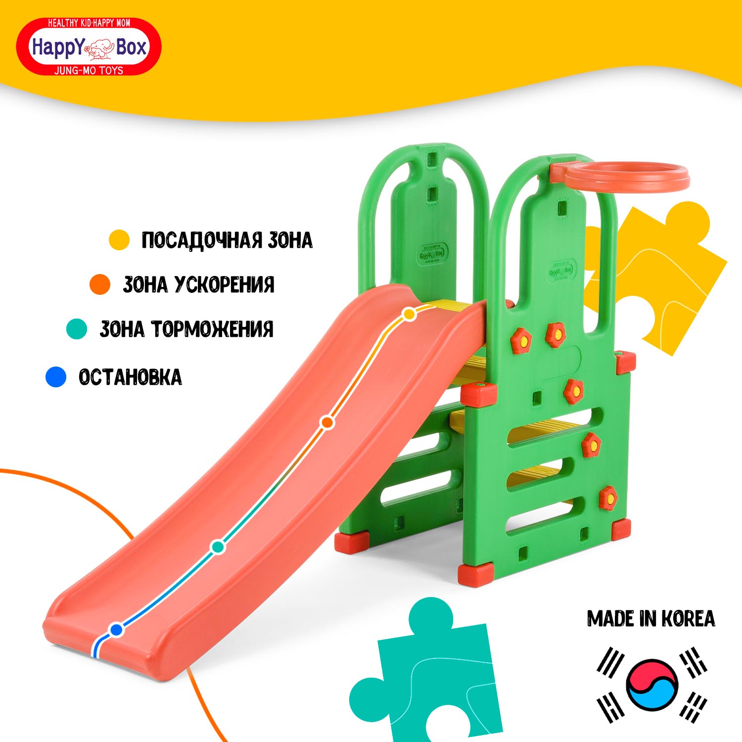 Детская горка Happy Box JM-855 разноцветный - фото 2