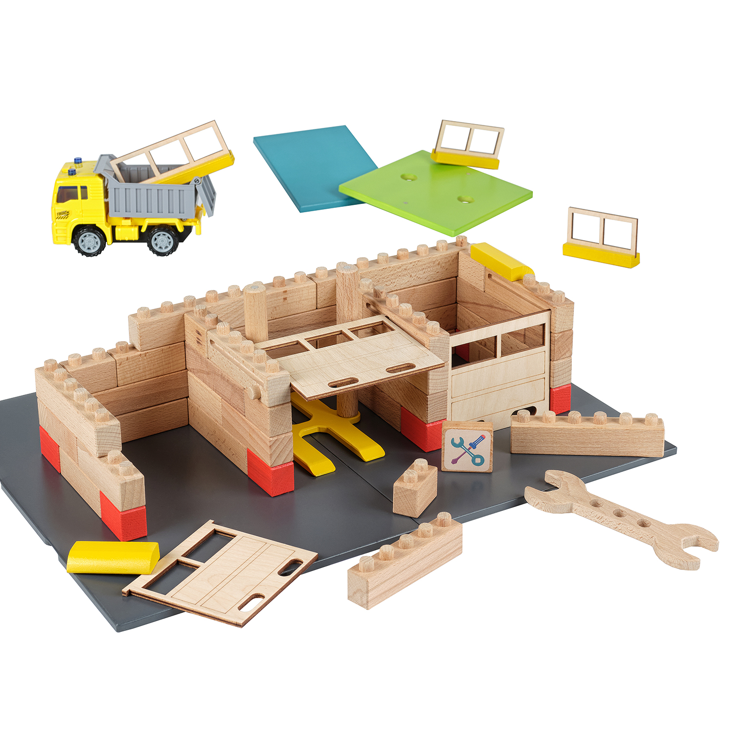 Конструктор WOOD BLOCKS Автосервис деревянный - фото 18