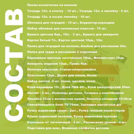 Набор школьника Отличник 107 предм.