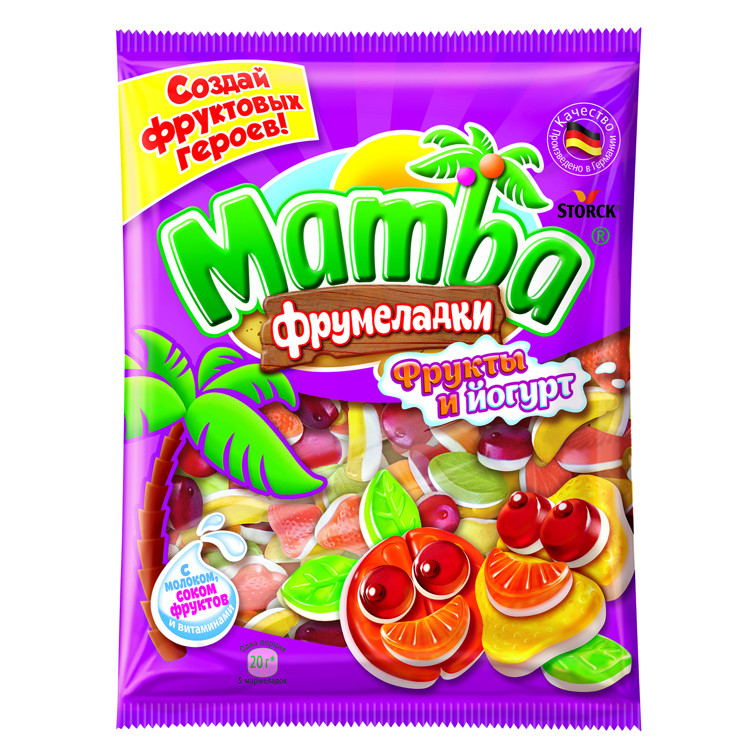 Мармелад жевательный MAMBA фрукты-йогурт 140г - фото 1