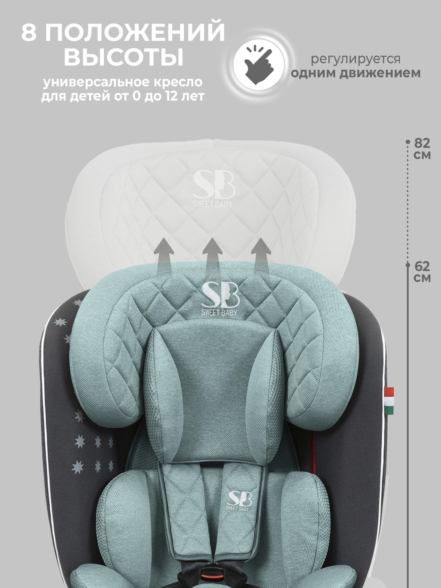 Автокресло Sweet Baby Crosstour Isofix 0+/1/2/3 (0-36 кг) бирюзовый - фото 9