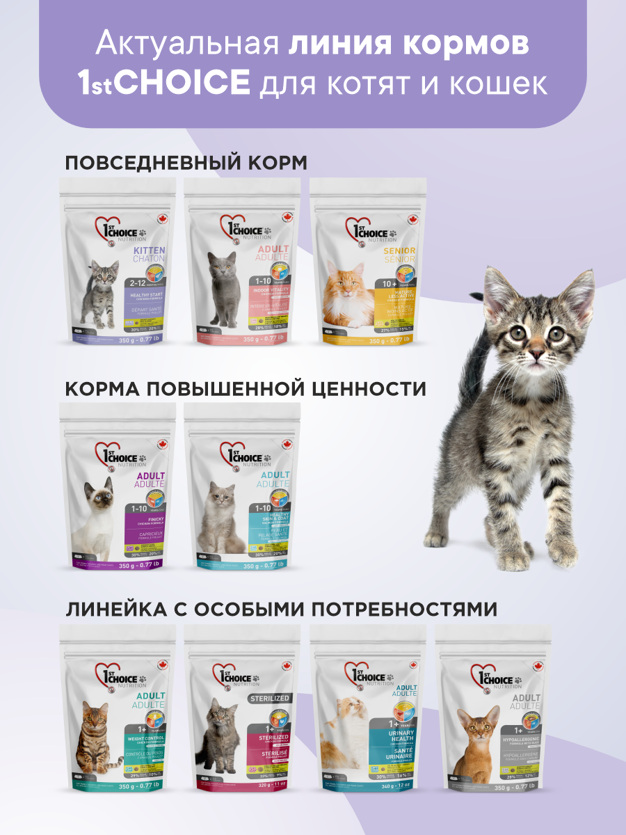 Корм сухой 1st Choice для котят Здоровый старт на курице 350г - фото 10