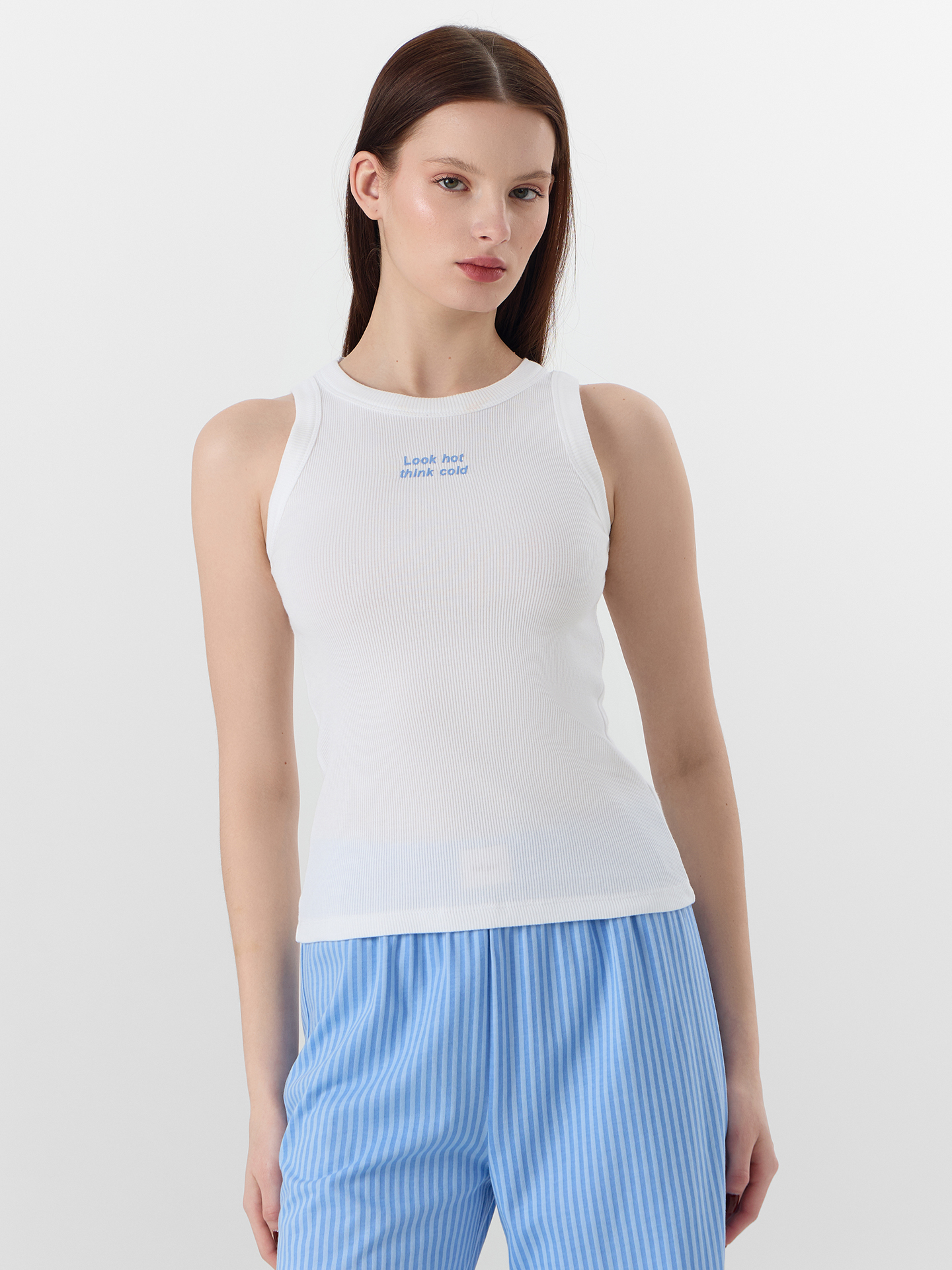 Пижама Mark Formelle (Марк Формэль) 592649/белый +сине -голубая полоска - фото 5