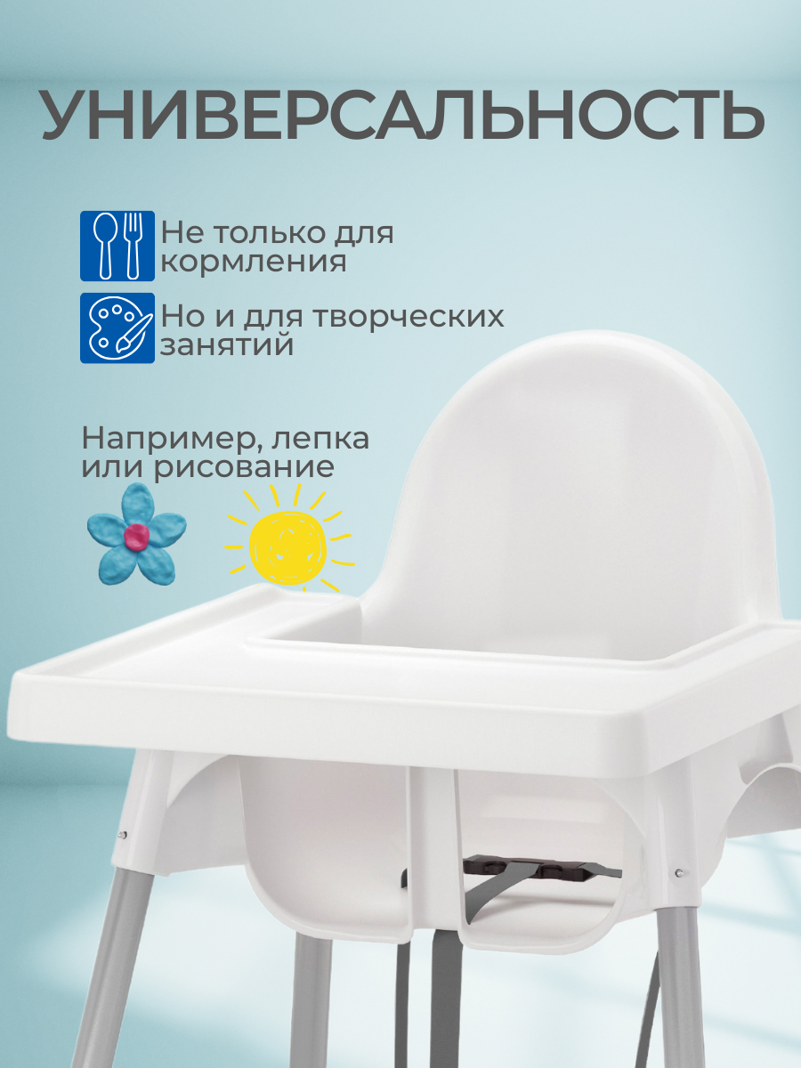 Стульчик для кормления IKEA антилоп белый - фото 9