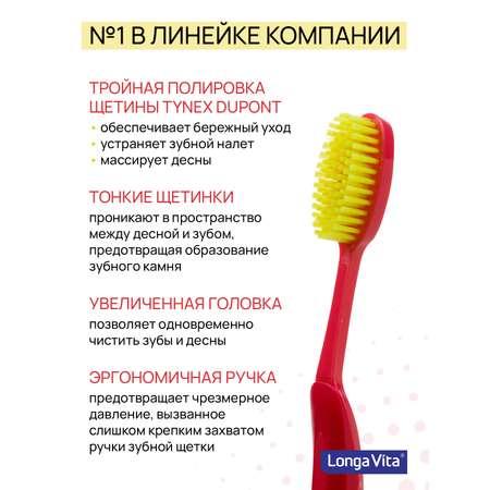 Зубная щетка классическая LONGA VITA от 12 лет 1 шт.