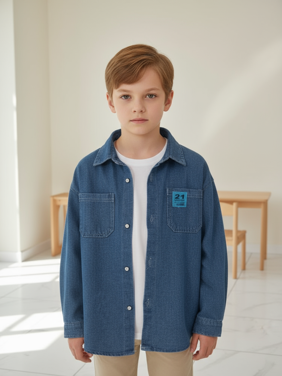 Рубашка КВАРК лук рубашка джинс - фото 1