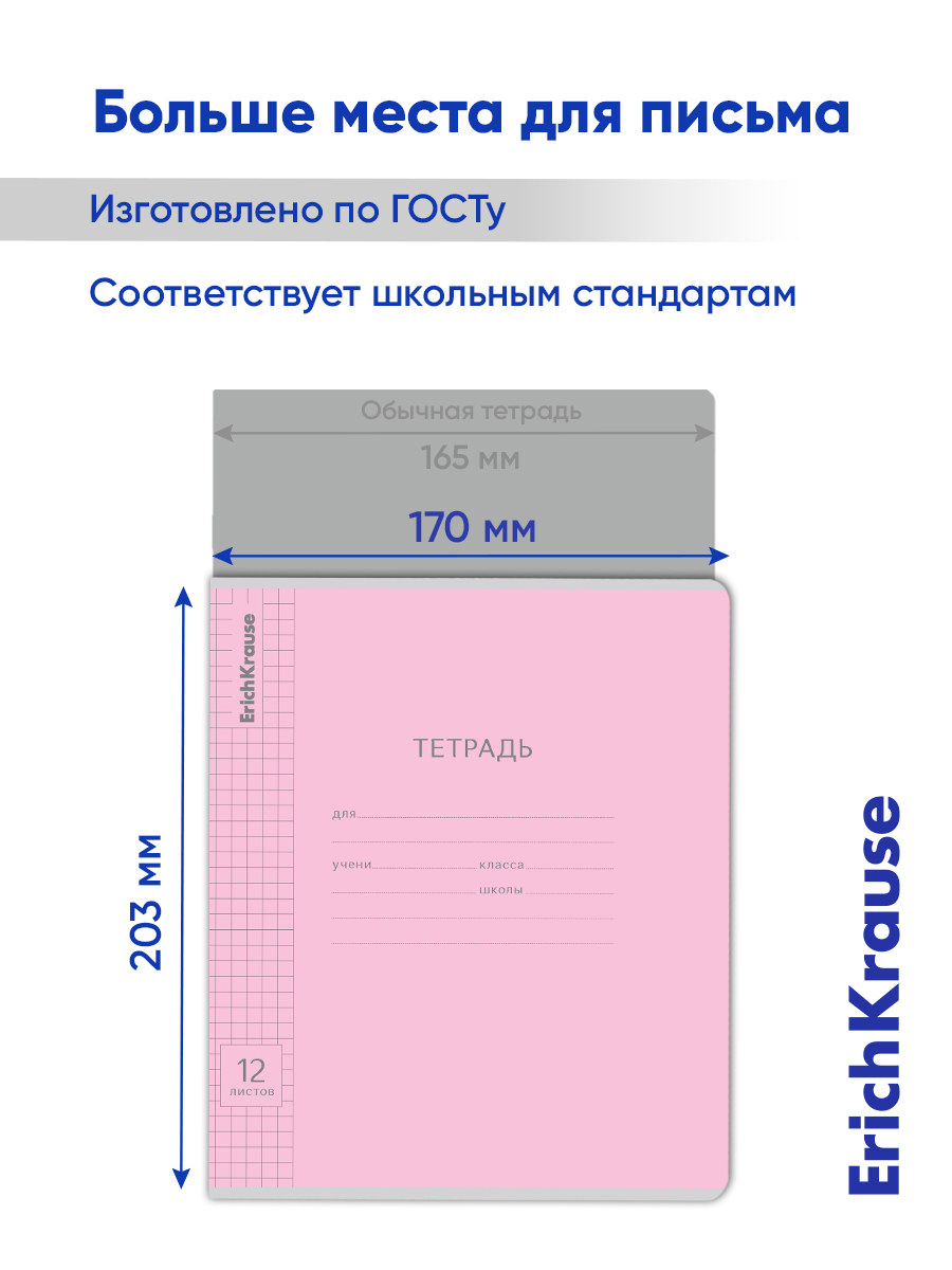 Тетрадь ErichKrause клетка 12 лист. 10 шт. - фото 4
