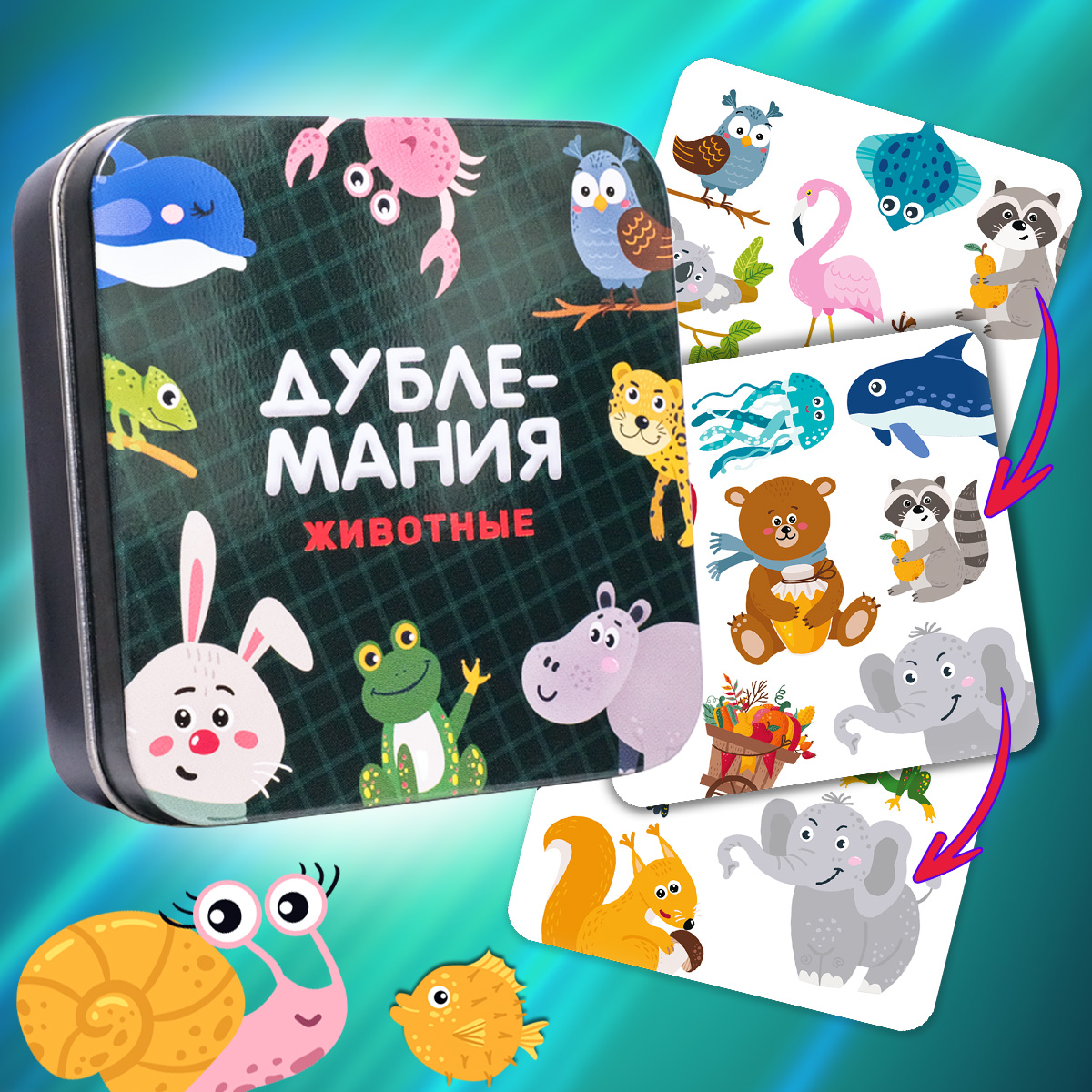 Настольная игра Айфолика Животные. Дублемания. - фото 1