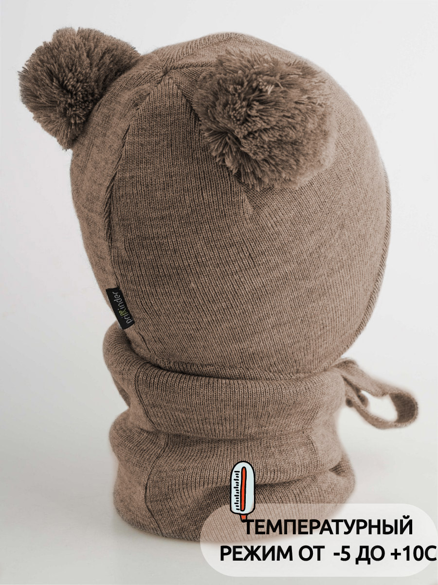 Шапка и снуд ПриКиндер U-Sp22529 Цвет: Коричневый - фото 7