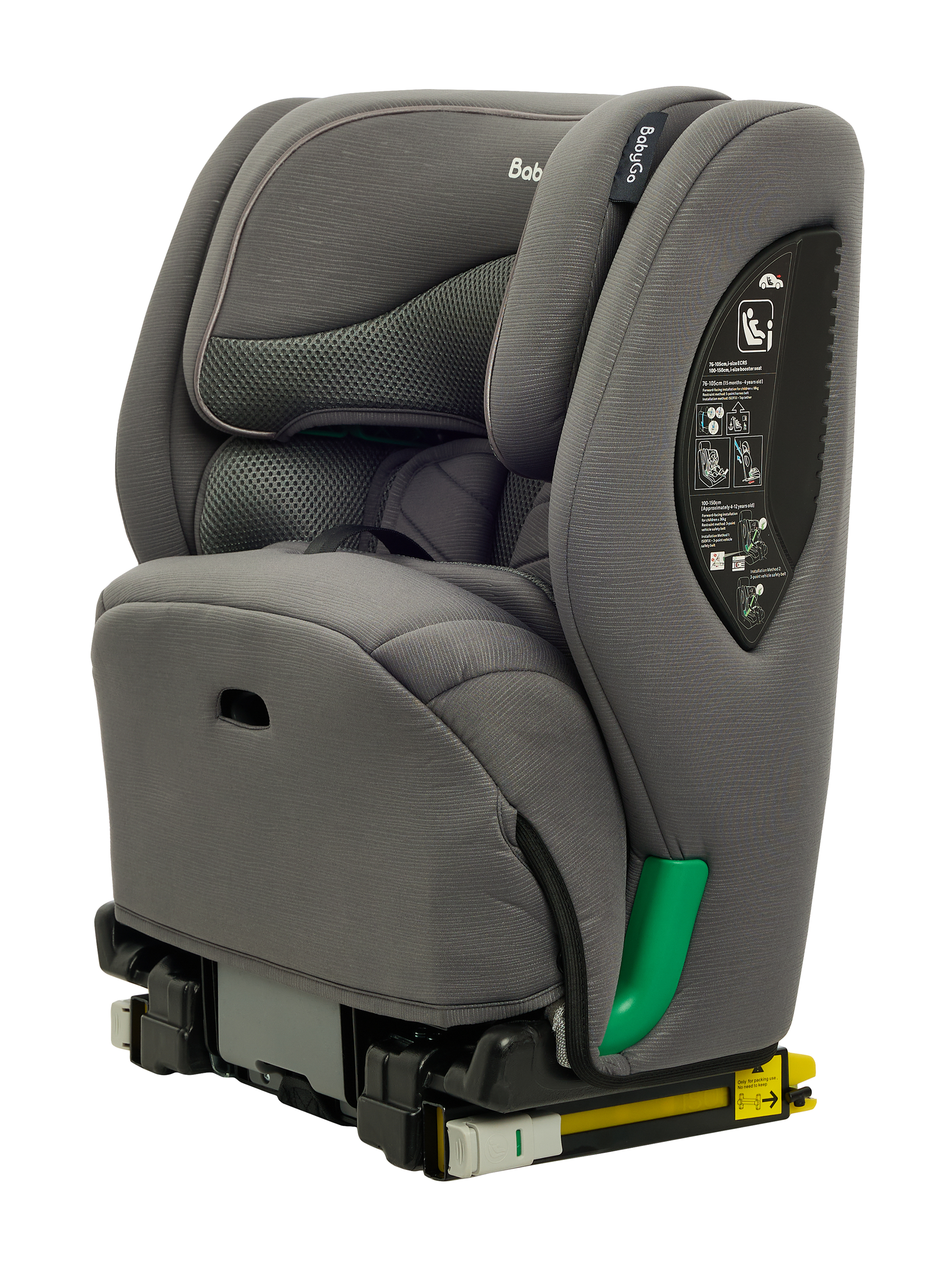 Автокресло BabyGo Flex Isofix 0+/1/2/3 (0-36 кг) серый - фото 11
