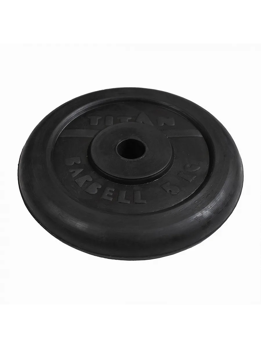 Диск обрезиненный, блин для штанги KMS sport Титан d 31 мм чёрный 5,0 кг - фото 4