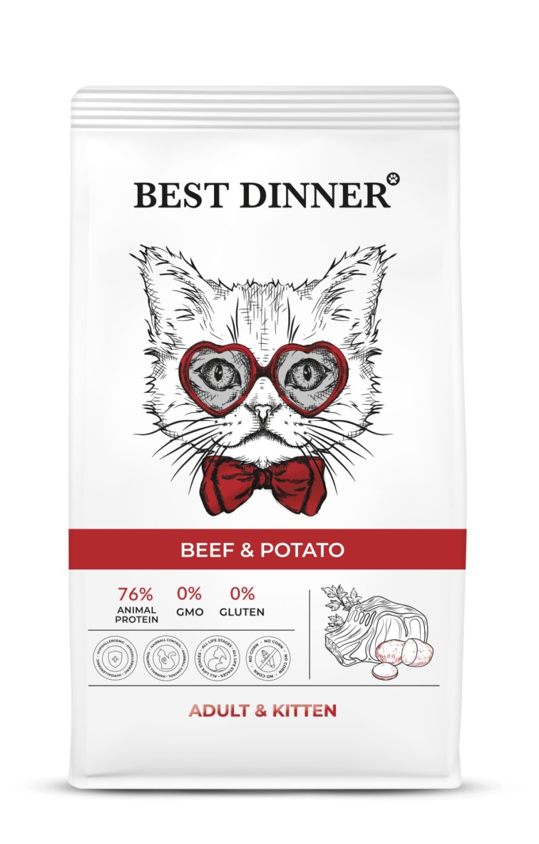 Корм сухой для кошек Best Dinner киттен с говядиной и картофелем 1.5 кг - фото 1