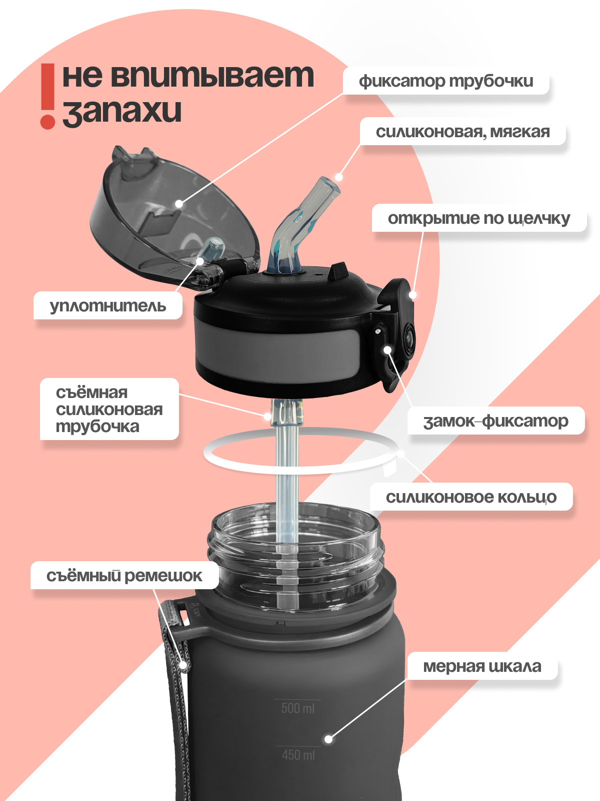 Бутылка UZSPACE 500 мл - фото 2