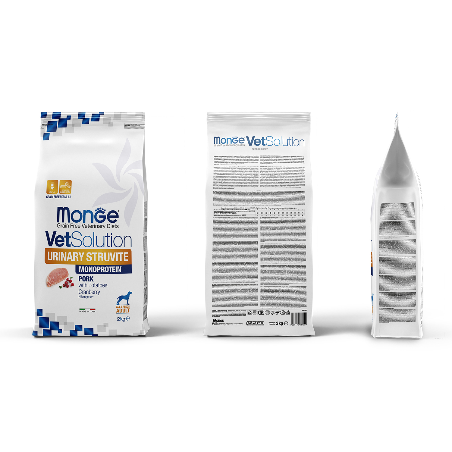 Корм для собак диетический MONGE VetSolution Dog Urinary Struvite при струвитном течении МКБ 2кг - фото 2