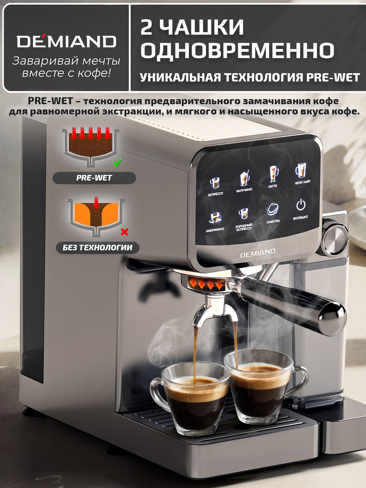 Кофеварка рожковая RIVO DEMIAND с автоматическим капучинатором - фото 13