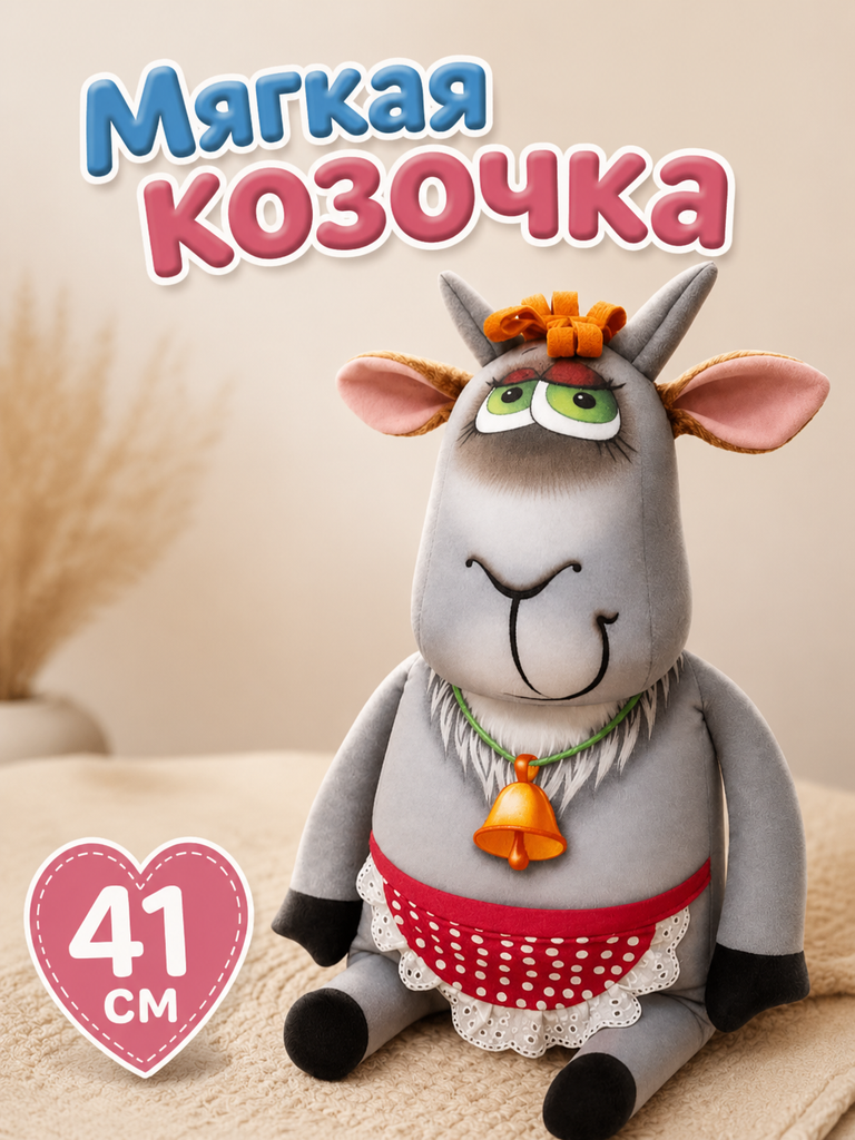 Мягкая игрушка Штучки к которым тянутся ручки коза - фото 1