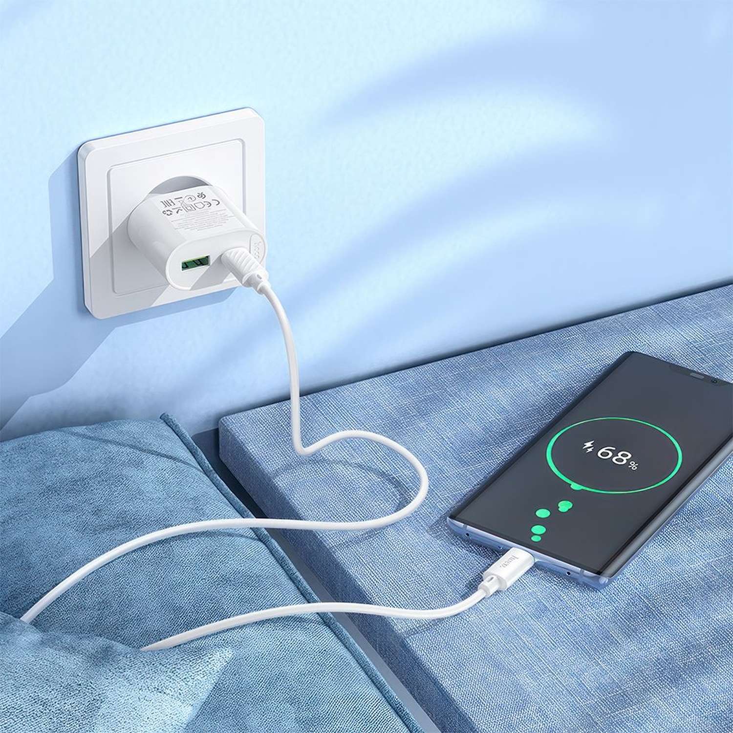 Сетевое зарядное устройство hoco C109A Fighter 1*USB 1*USB-C 3А - фото 3