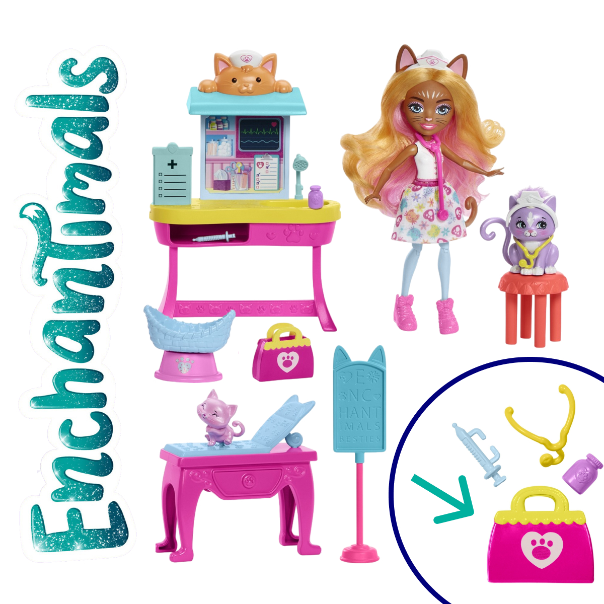 Кукла мини Enchantimals City Tails кошечка Карлин HLH22 - фото 1