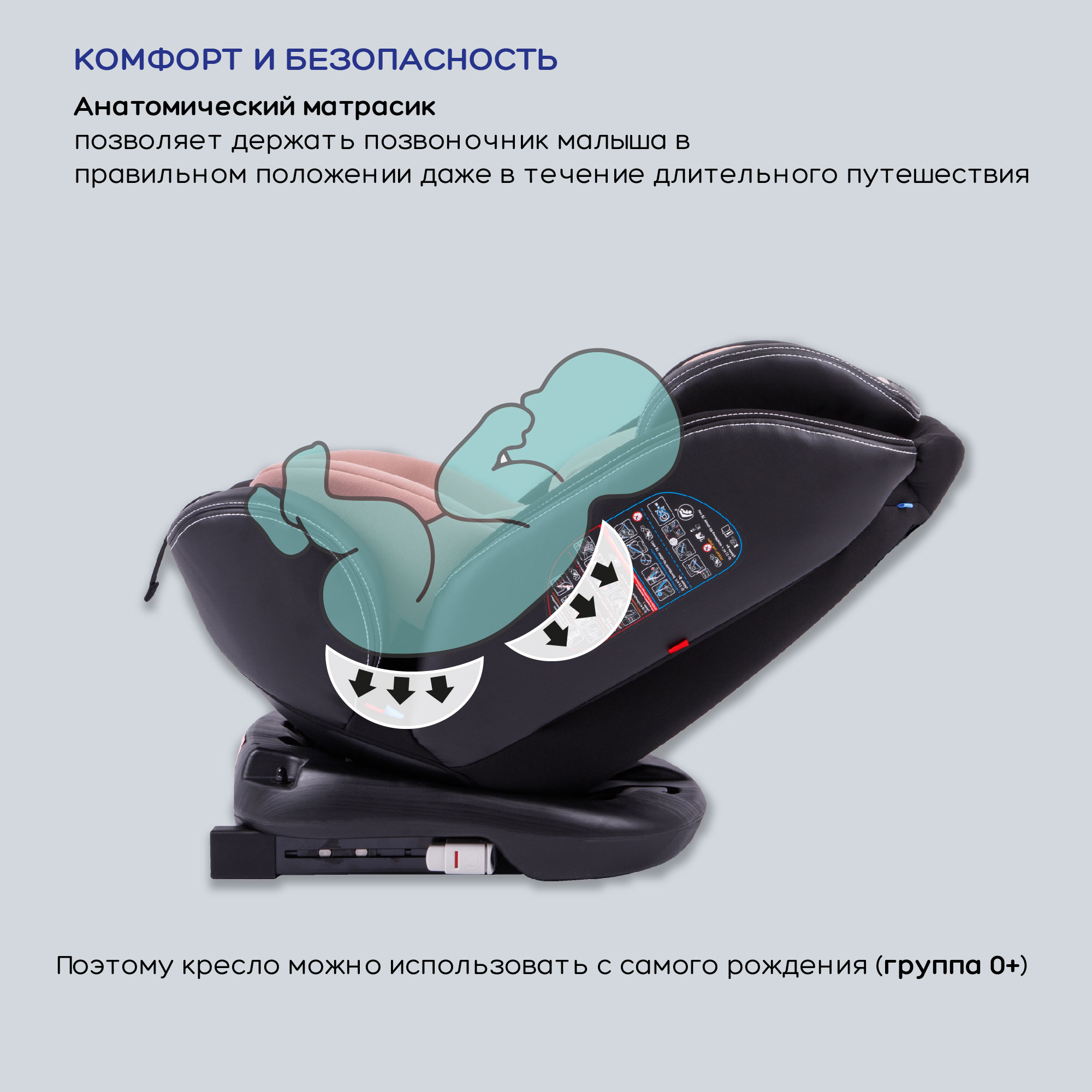 Автокресло Amarobaby ST-3 Isofix 0+/1/2/3 (0-36 кг) - фото 12