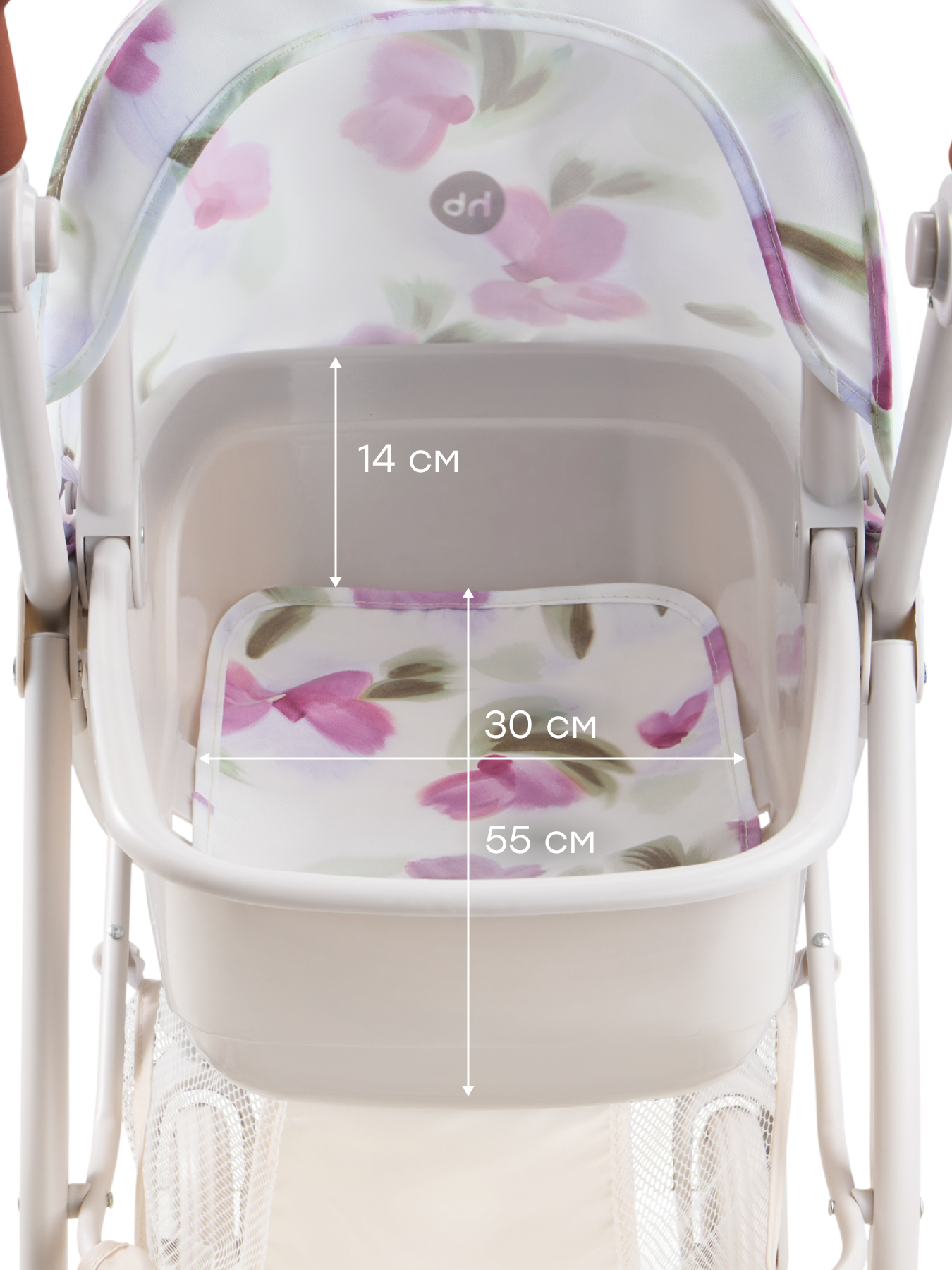 Коляска-люлька для кукол Happy Baby 331956_lilac flowers - фото 7