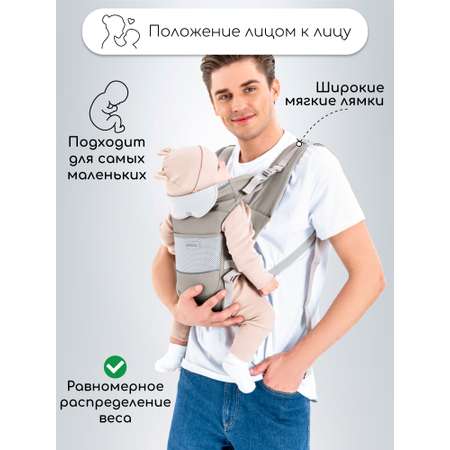 Эрго-рюкзак AmaroBaby Хипсит CARRY серый