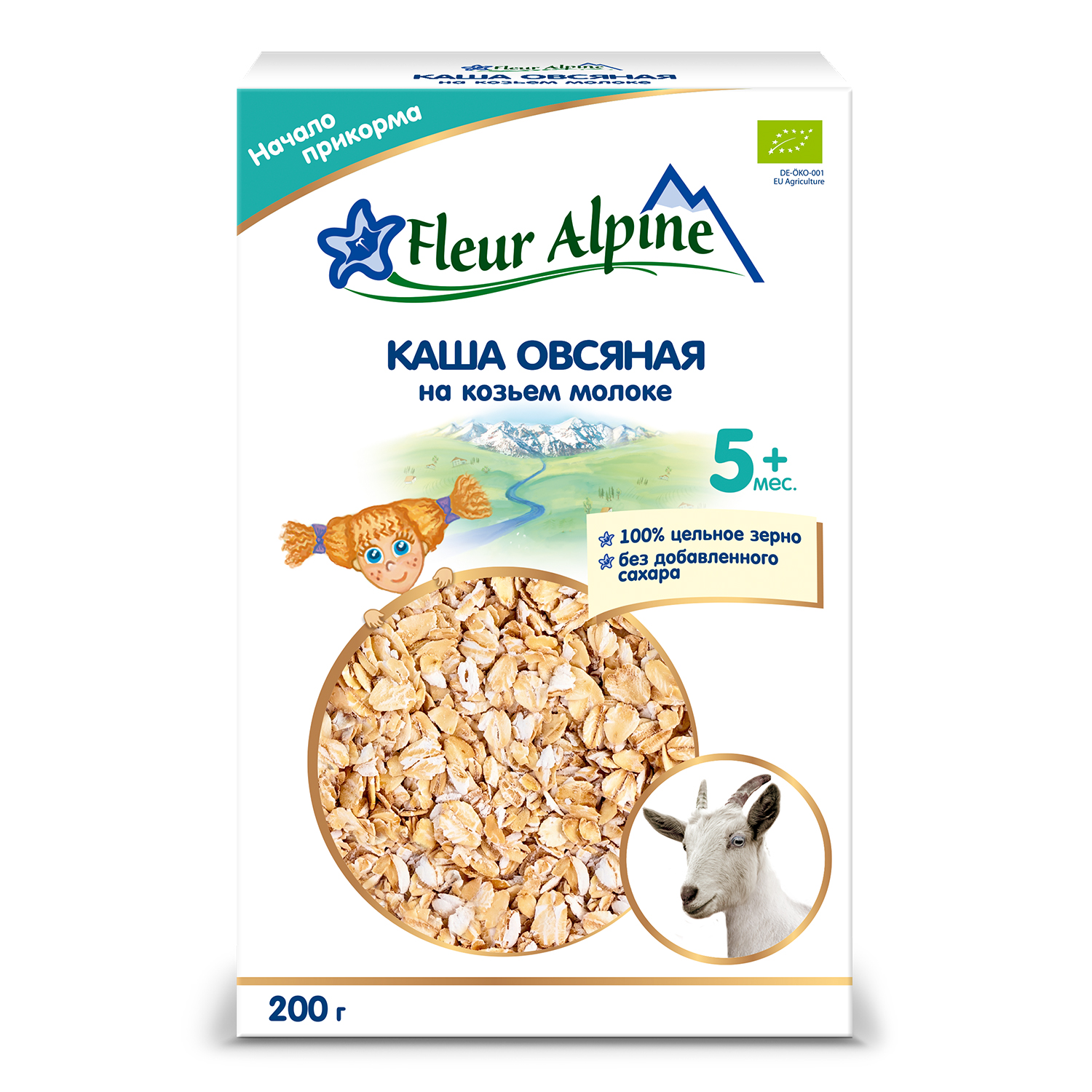 Каша Fleur Alpine овсяная на козьем молоке 200г с 5месяцев - фото 1
