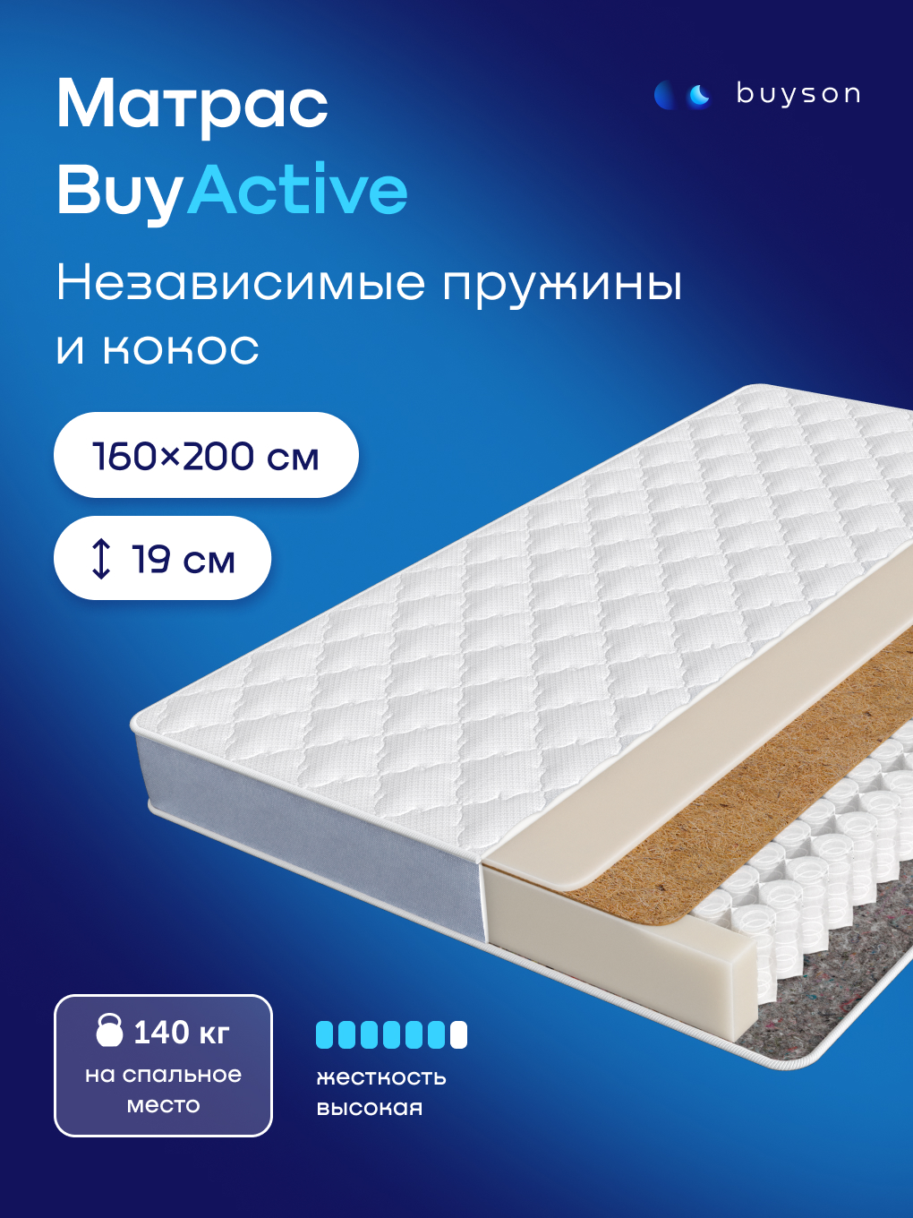Матрас buyson buyActive 160х200 - фото 1